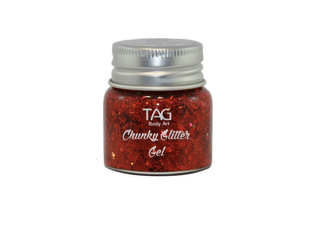 TAG Chunky Glitter Gel - Red 20g