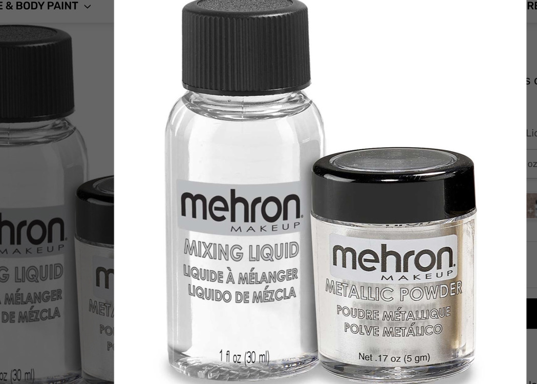 Mehron Metallic Powder SILVER with Mixing Liquid