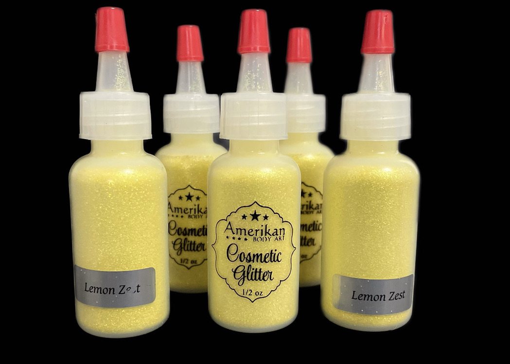 Amerikan Body Art Glitter - Lemon Zest - 1/2 oz poof bottle