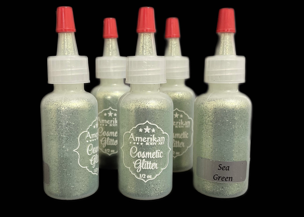 Amerikan Body Art Glitter - Sea Green - 1/2 oz poof bottle