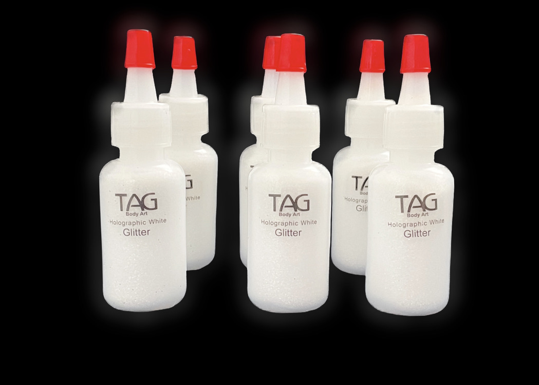 TAG Body Art Glitter - Holographic White - 1/2 oz poof bottle